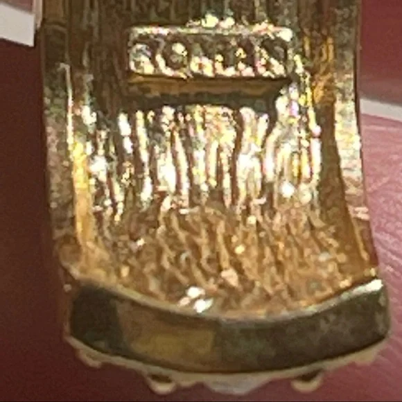 Vintage Roman Gold Tone And Crystal Earrings - Picture 14 of 14